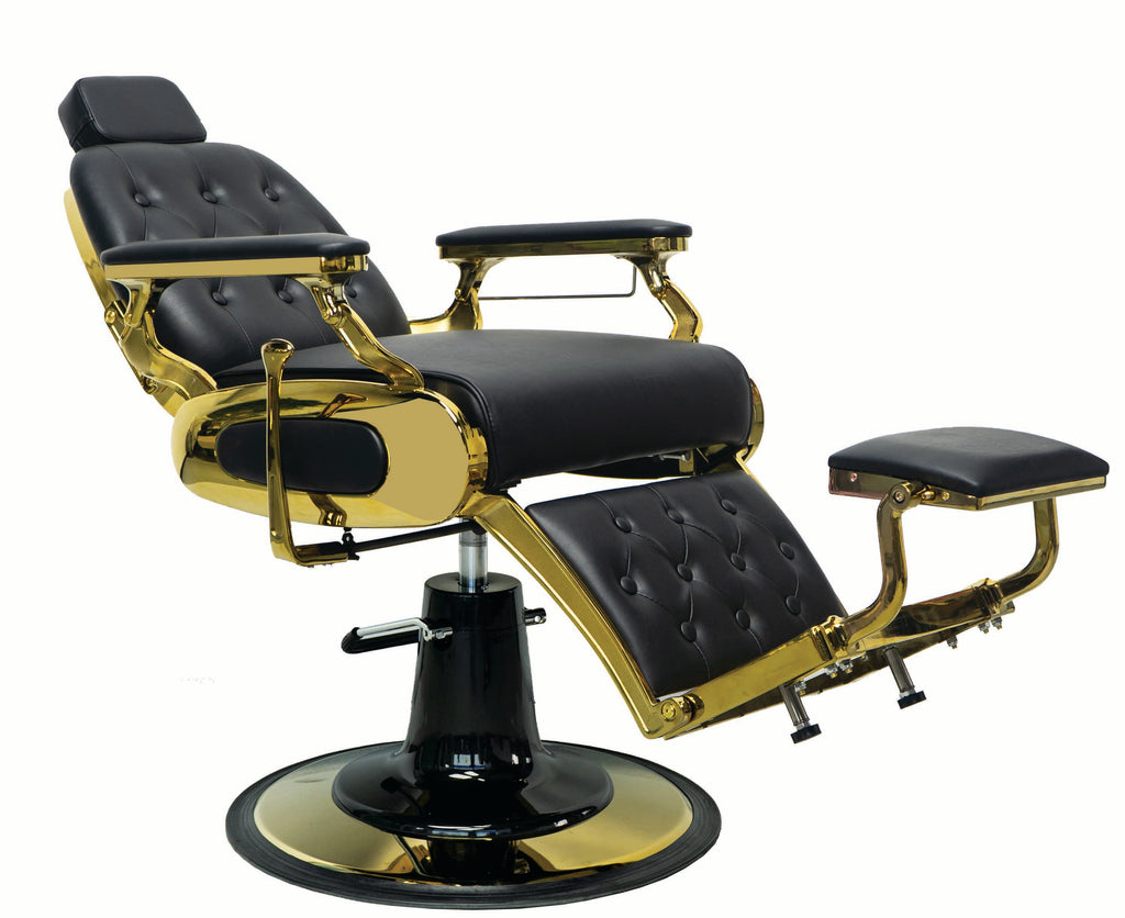 London Barber Chair Black on Gold
