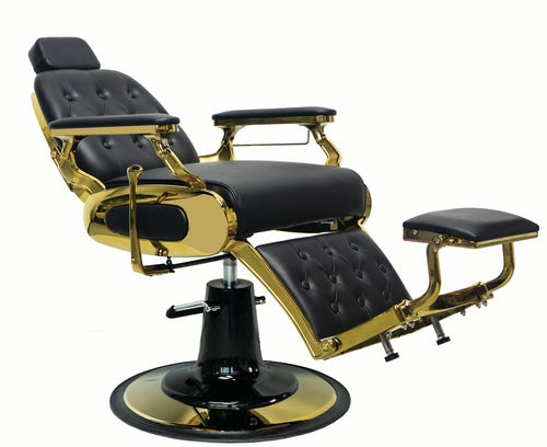 London Barber Chair Black on Gold