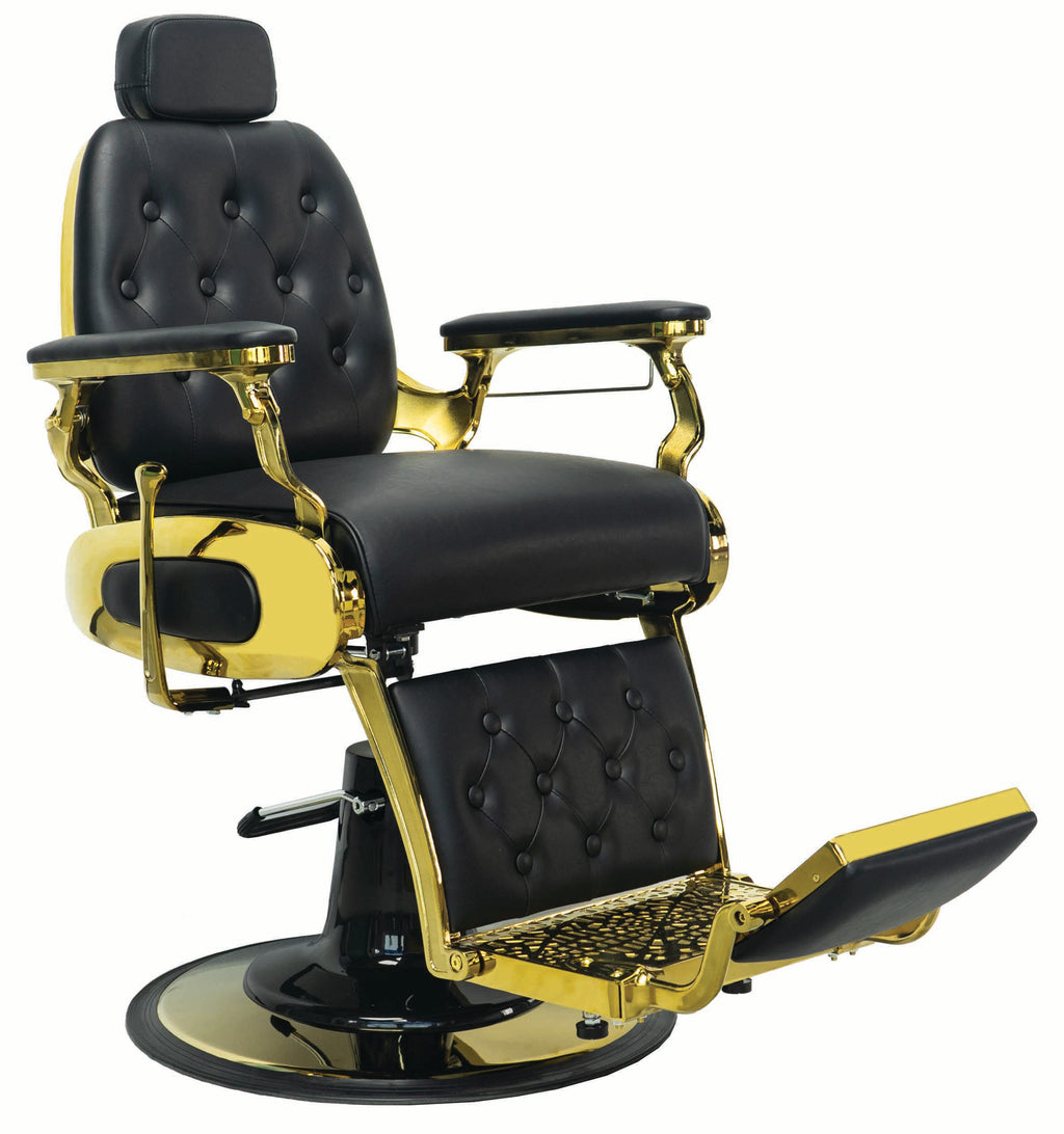 London Barber Chair Black on Gold